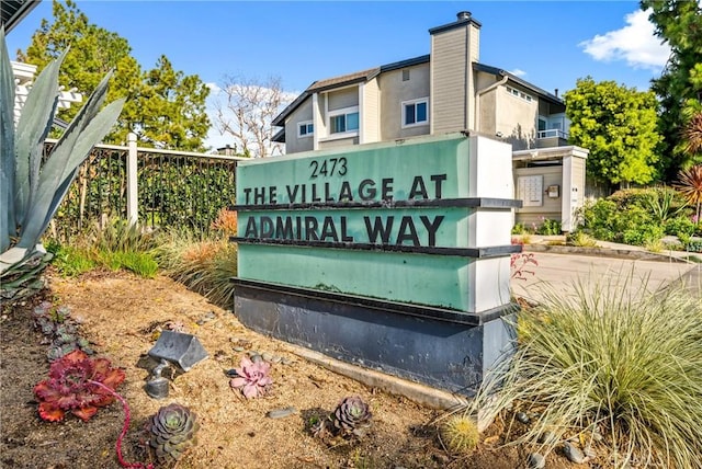 view of community sign