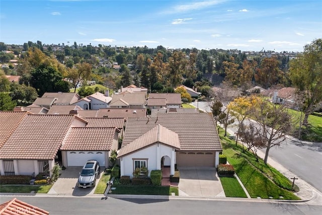 bird's eye view with a residential view