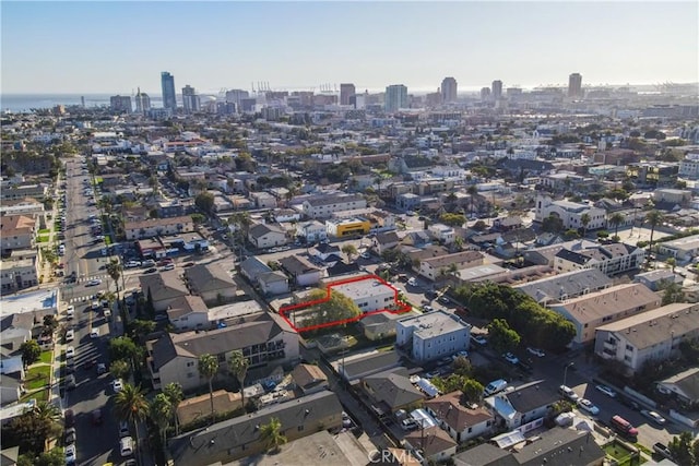 drone / aerial view with a view of city