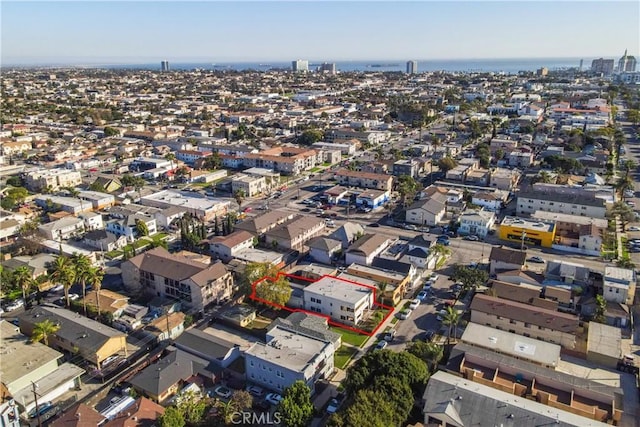 drone / aerial view with a view of city