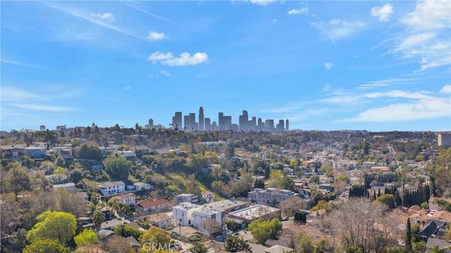 bird's eye view with a view of city