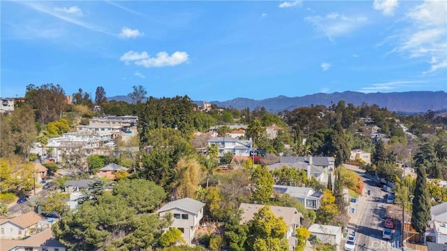 aerial view with a mountain view