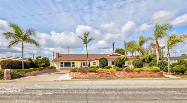 view of single story home