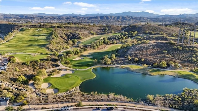 12364 Palmer Dr, Moorpark, CA 93021 - drone / aerial view featuring view of golf course and a water and mountain view