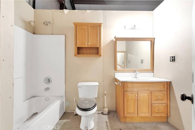 full bathroom featuring vanity and toilet