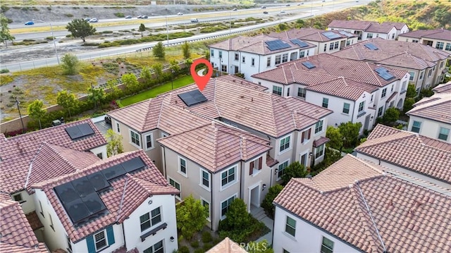 aerial view featuring a residential view