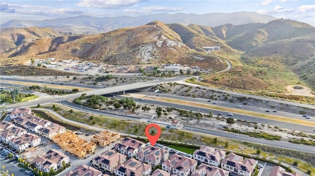 property view of mountains with a residential view