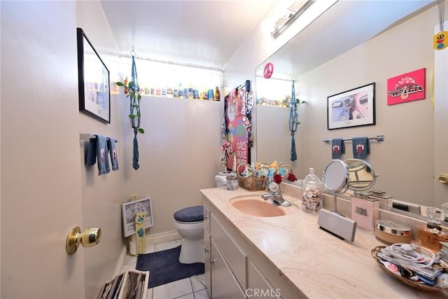 428 N Garfield Ave, Alhambra, CA 91801 - full bath with tile patterned flooring, vanity, and toilet