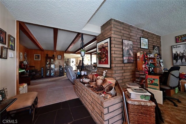 428 N Garfield Ave, Alhambra, CA 91801 - living room with a textured ceiling and beamed ceiling