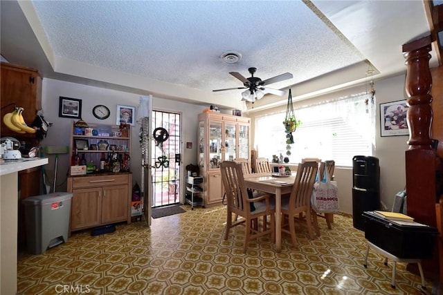 428 N Garfield Ave, Alhambra, CA 91801 - dining space featuring a textured ceiling, a wealth of natural light, and visible vents