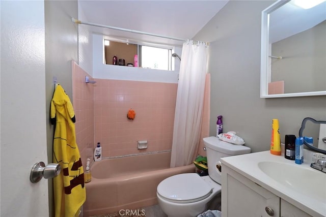 428 N Garfield Ave, Alhambra, CA 91801 - bathroom featuring vanity, toilet, and shower / tub combo with curtain