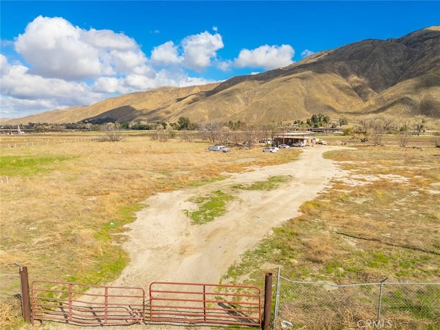 view of mountain feature featuring a rural view