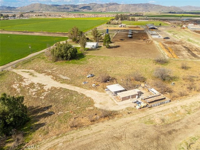 bird's eye view with a rural view and a mountain view