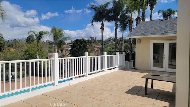 view of patio / terrace featuring french doors