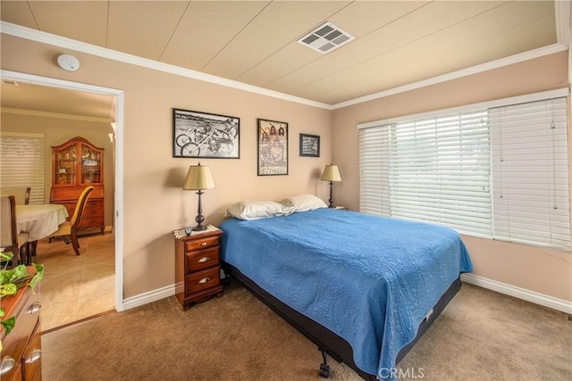 929 E Foothill Unit 161, Upland, CA 91786 - carpeted bedroom with ornamental molding, visible vents, and baseboards