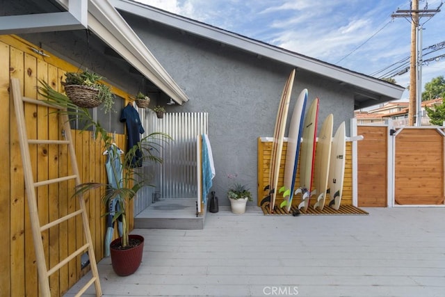 view of home's exterior featuring stucco siding