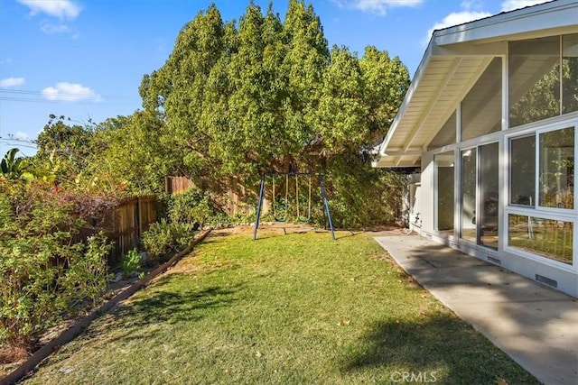 view of yard with fence