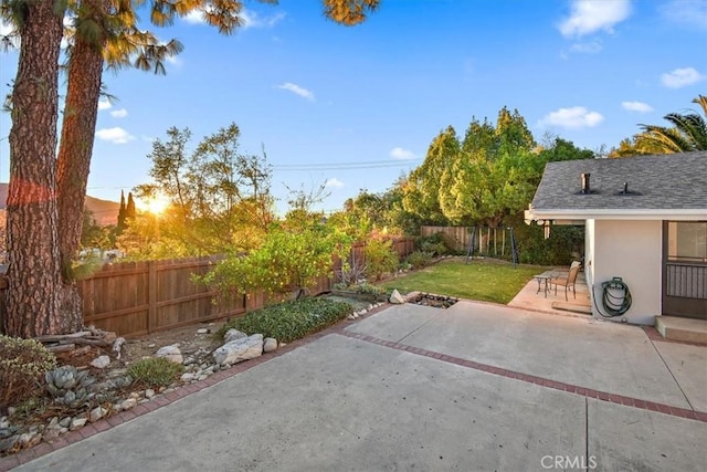 view of patio with a fenced backyard