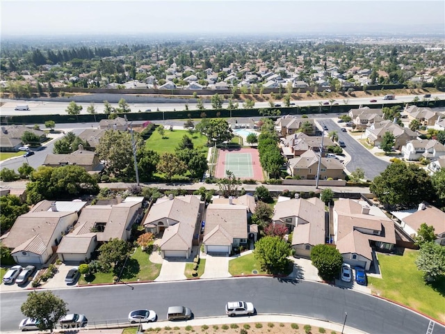 aerial view with a residential view