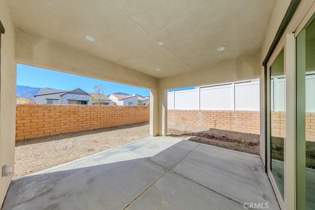 view of patio featuring a fenced backyard