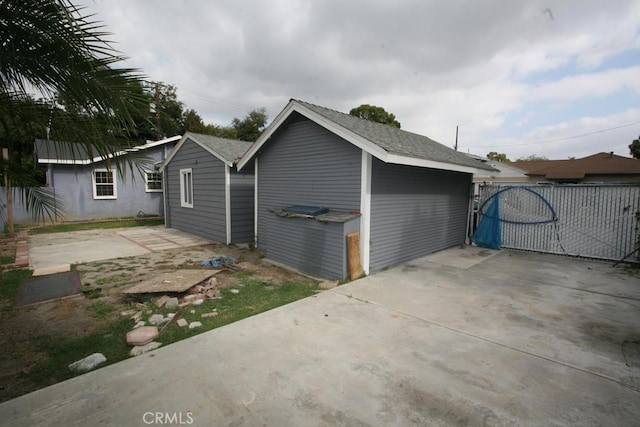 garage with a gate