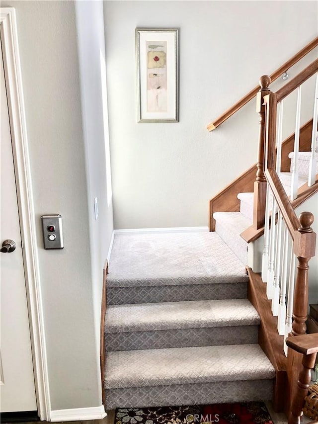 stairs with baseboards