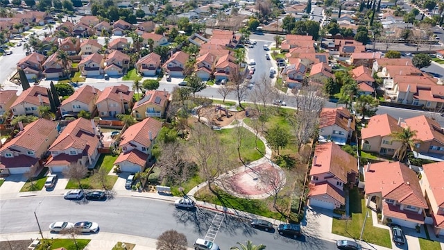 drone / aerial view with a residential view