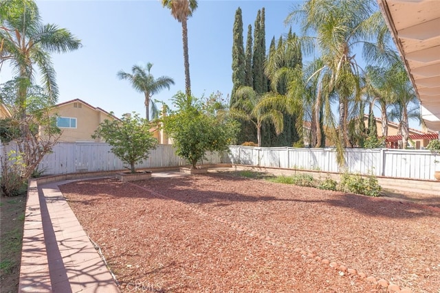 view of yard featuring a fenced backyard