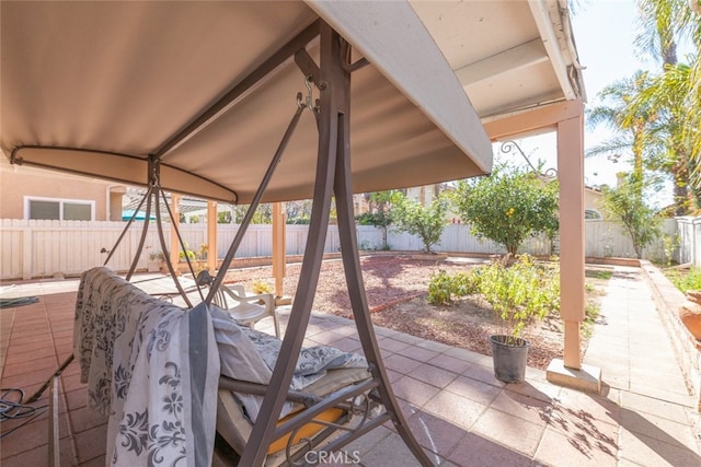 view of patio featuring a fenced backyard