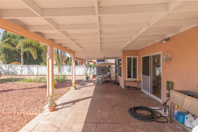 view of patio with a fenced backyard