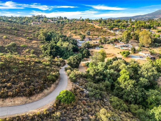 aerial view with a mountain view