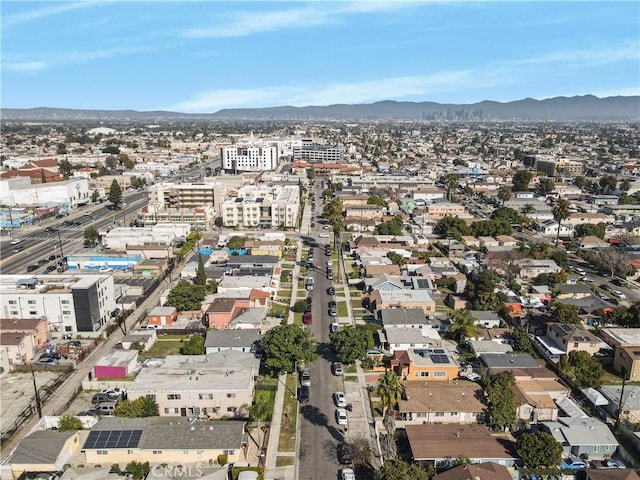 aerial view featuring a mountain view