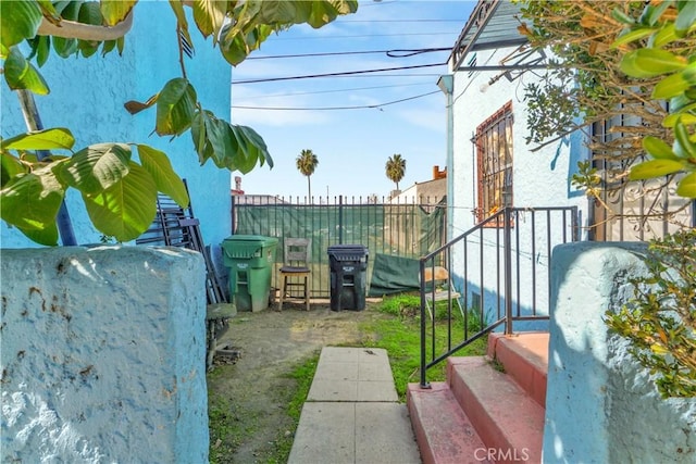 view of yard with fence