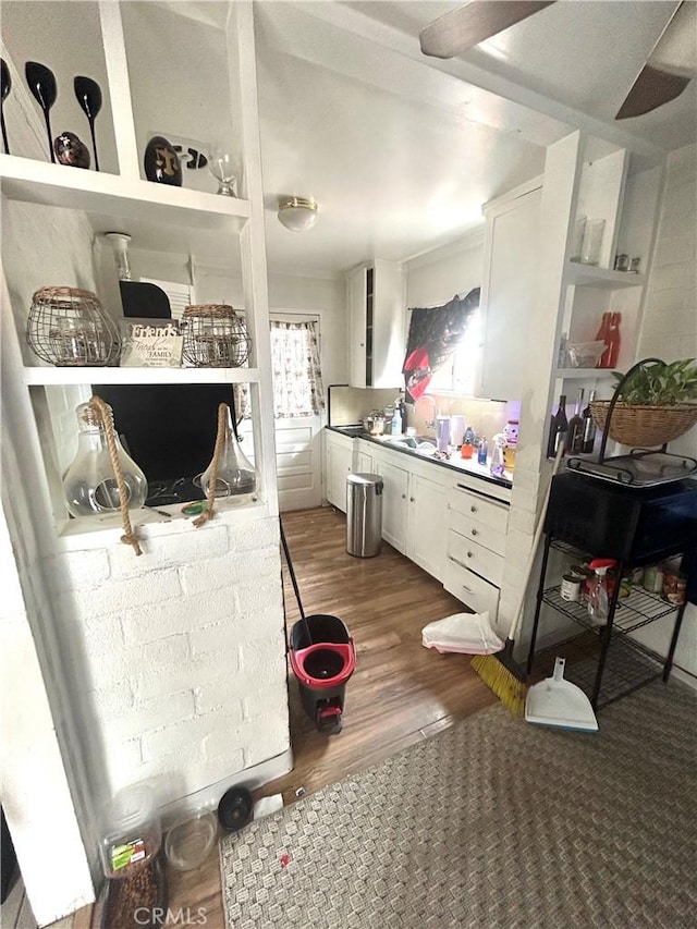 bathroom featuring wood finished floors