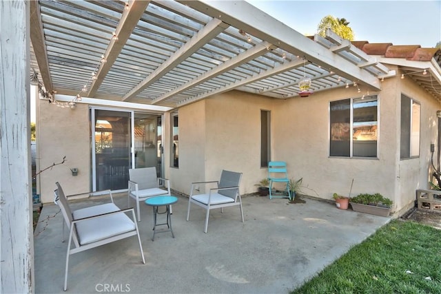 view of patio with a pergola