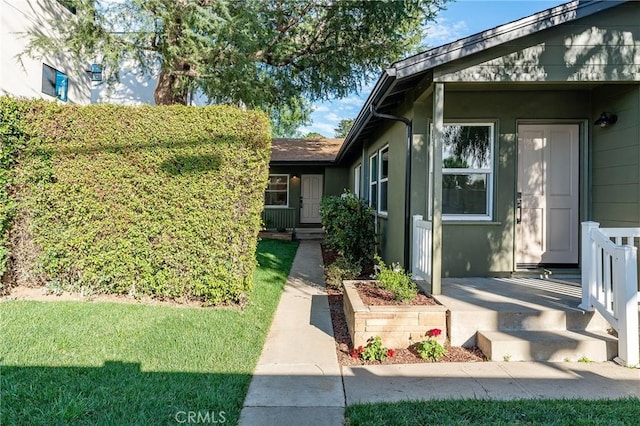 view of home's exterior with a lawn