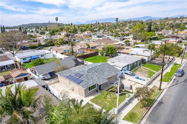 bird's eye view with a mountain view and a residential view