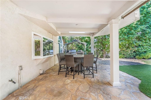 view of patio / terrace with outdoor dining area and area for grilling