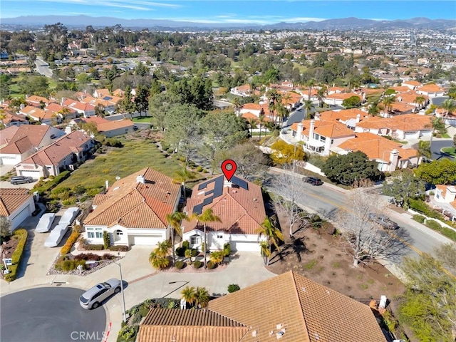 aerial view with a residential view