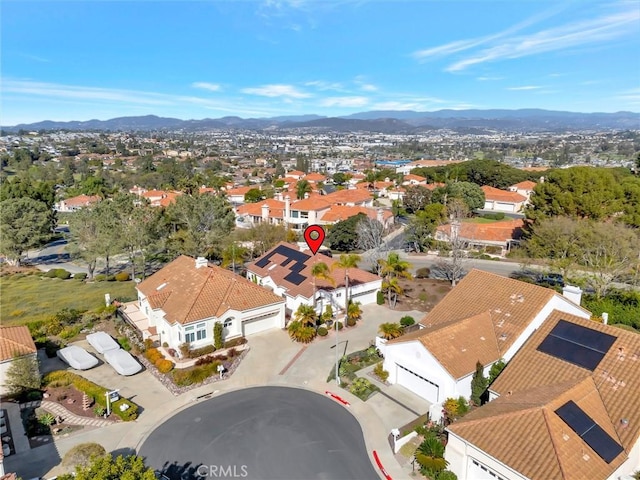 1268 Via, San Jacinto, San Marcos, CA 92078 - aerial perspective of suburban area featuring a mountain backdrop