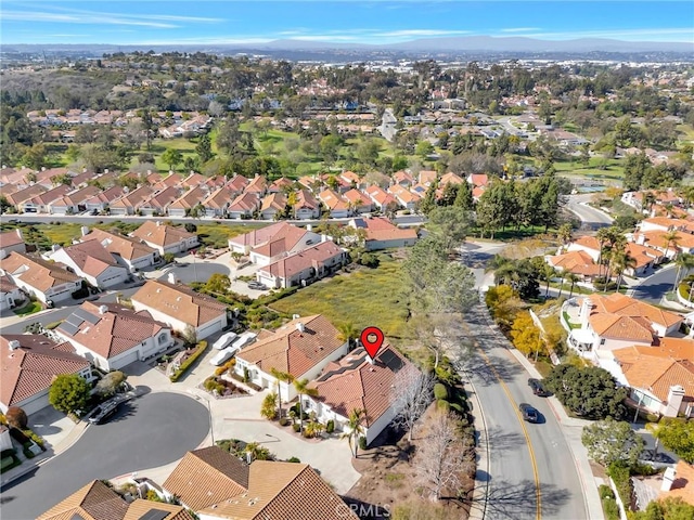 aerial view with a residential view