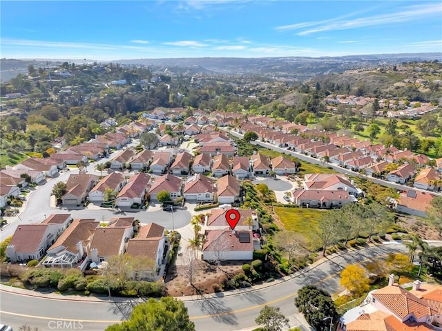 aerial view with a residential view