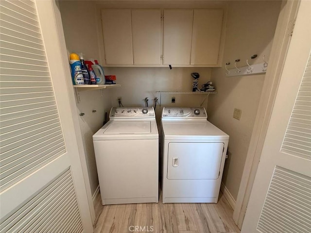 1268 Via, San Jacinto, San Marcos, CA 92078 - washroom with independent washer and dryer, cabinet space, and light wood-style floors