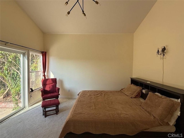 1268 Via, San Jacinto, San Marcos, CA 92078 - carpeted bedroom with lofted ceiling and baseboards