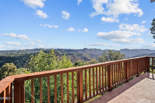 balcony with a mountain view