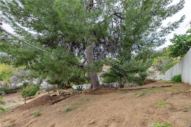 view of yard featuring fence