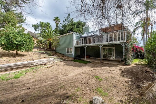 3269 Highcliff Rd, Riverside, CA 92506 - rear view of house featuring a wooden deck