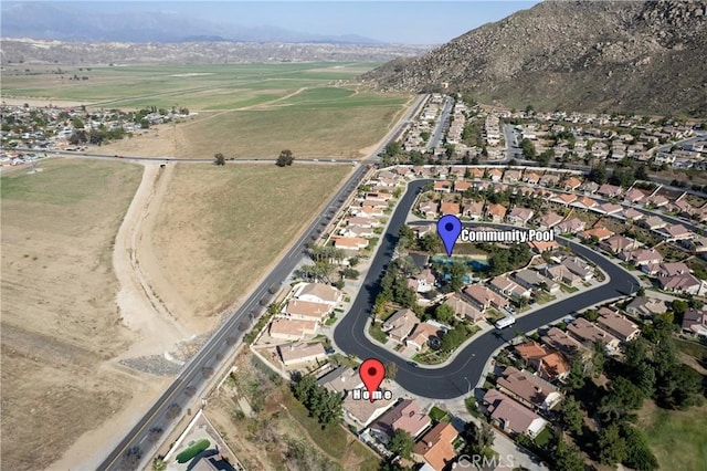 bird's eye view with a residential view