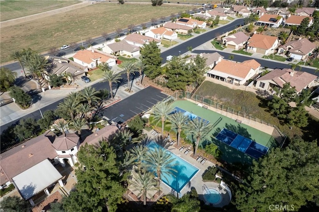 aerial view with a residential view