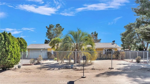 view of front of property with fence